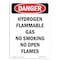 Signmission OSHA Danger Sign, 14" Height, Aluminum, Hydrogen Flammable Gas No Smoking, Portrait OS-DS-A-1014-V-2369 - alternate 1